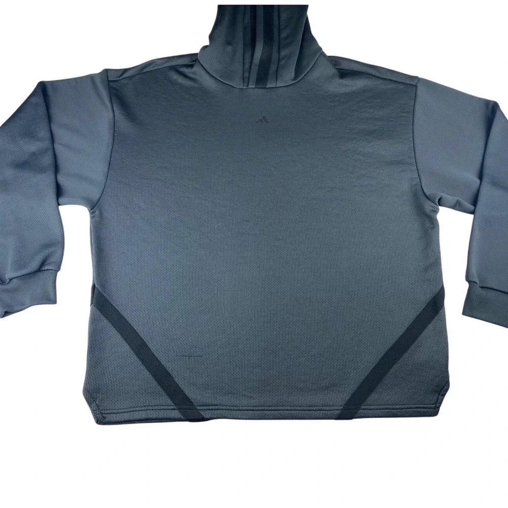 Adidas Sportswear Mens‎ Mesh Hoodie Carbon Grey Black IC2418 Size Medium